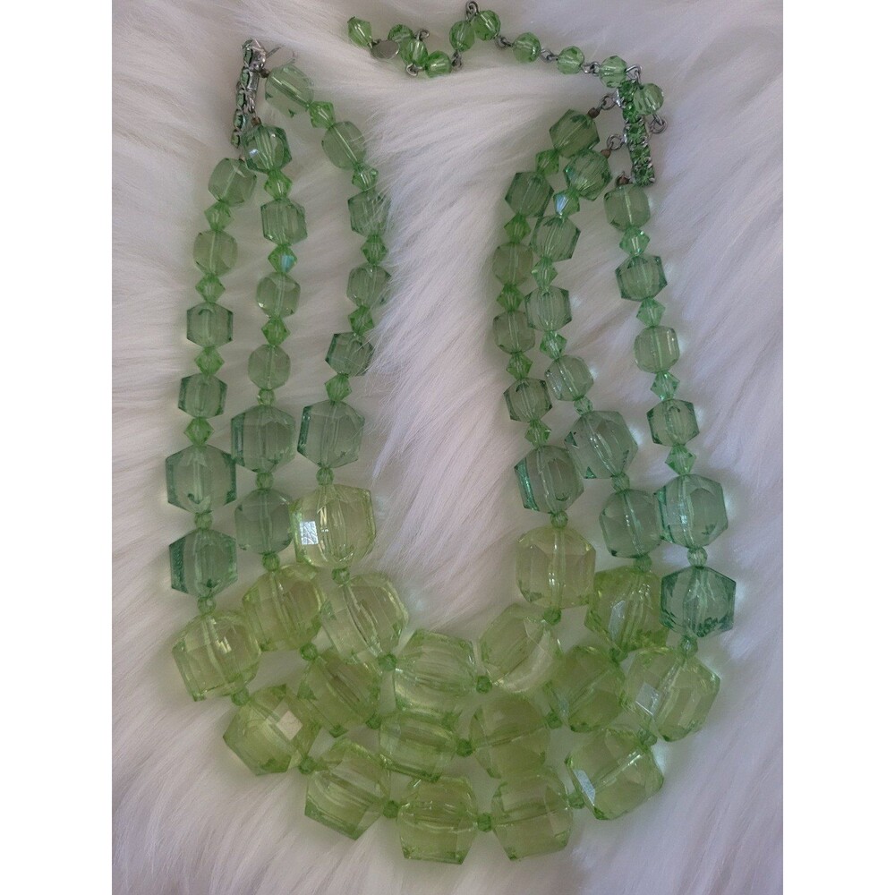 Tarina Tarantino Triple Strand Lucite Cubes Green